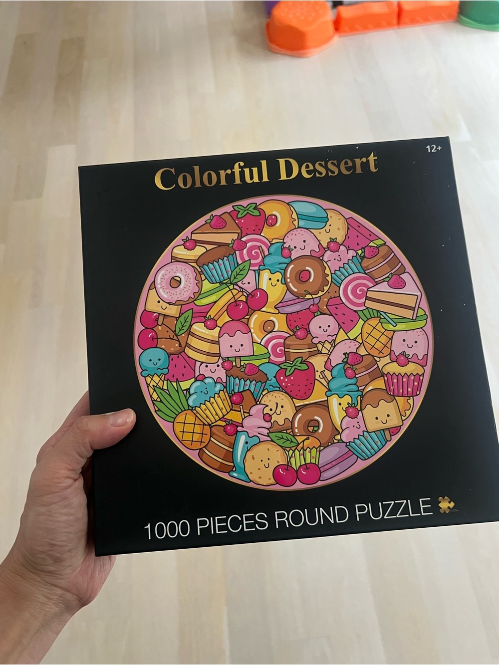 Colorful Dessert 1000-Piece Round Puzzle - Pink & Multicolor